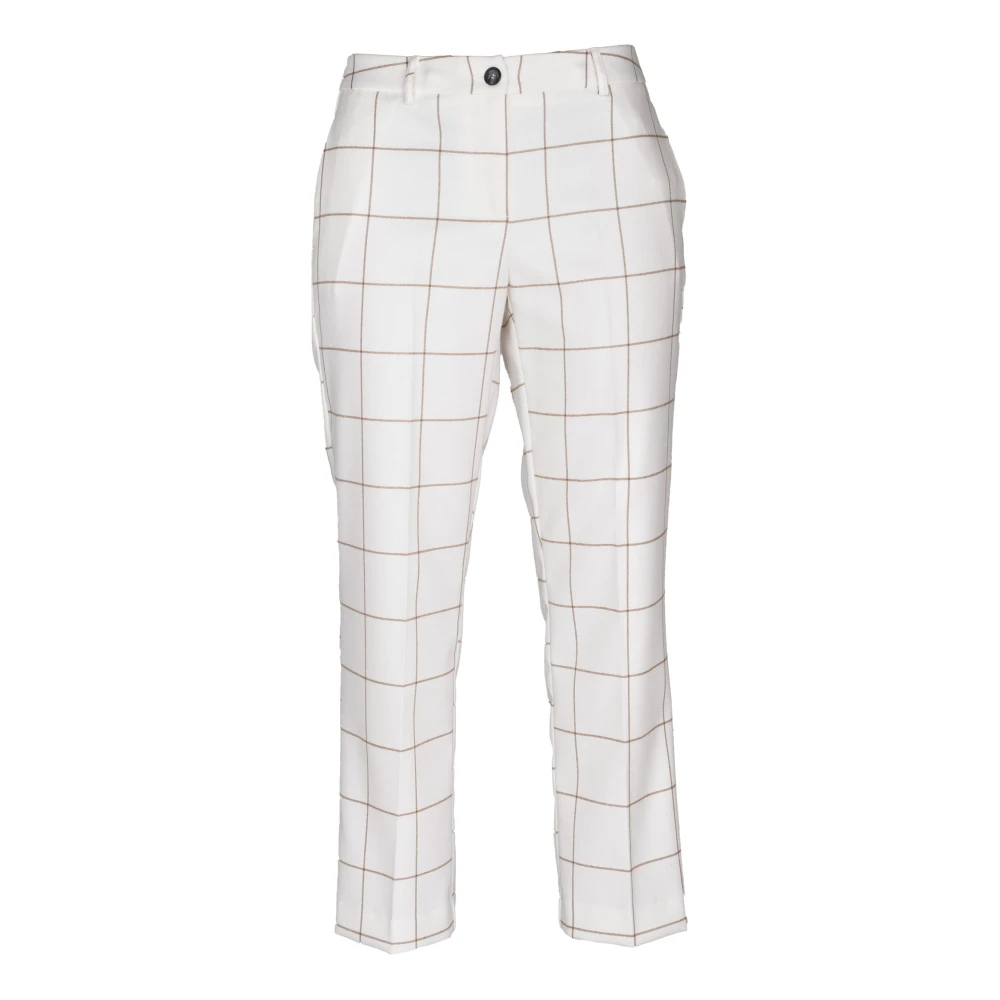 Vicario Cinque Geruite Flanellen Broek White Dames