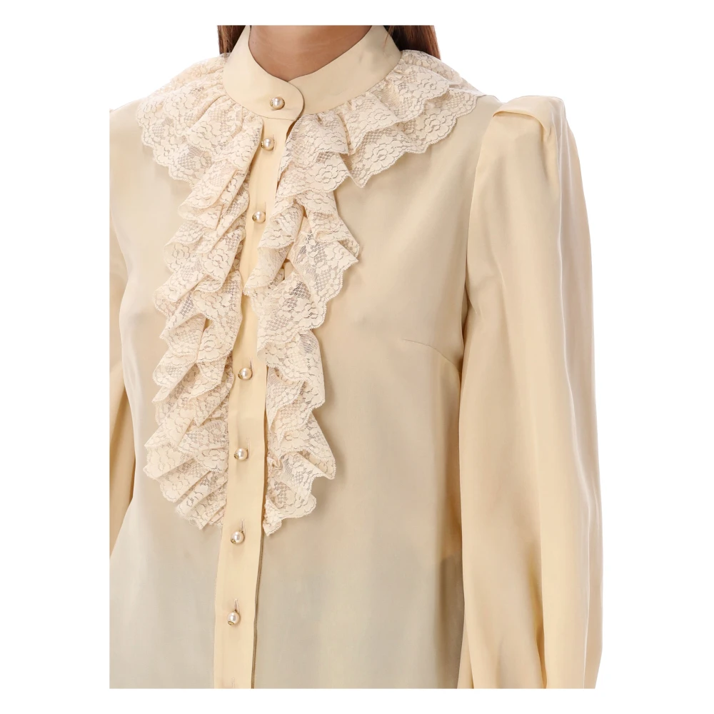 Zimmermann Crème Zijden Ruche Blouse Beige Dames