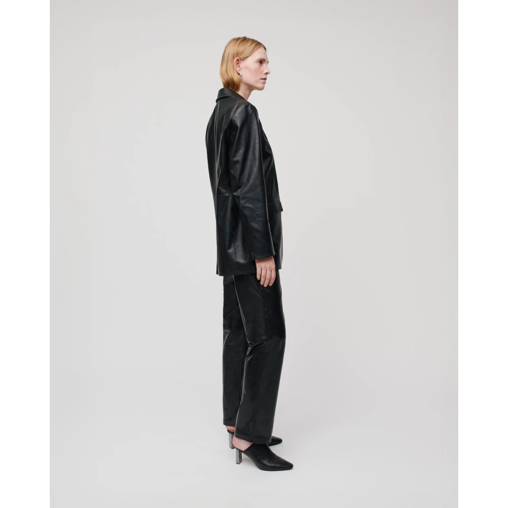 IVY OAK Boxy Leren Blazer Black Dames