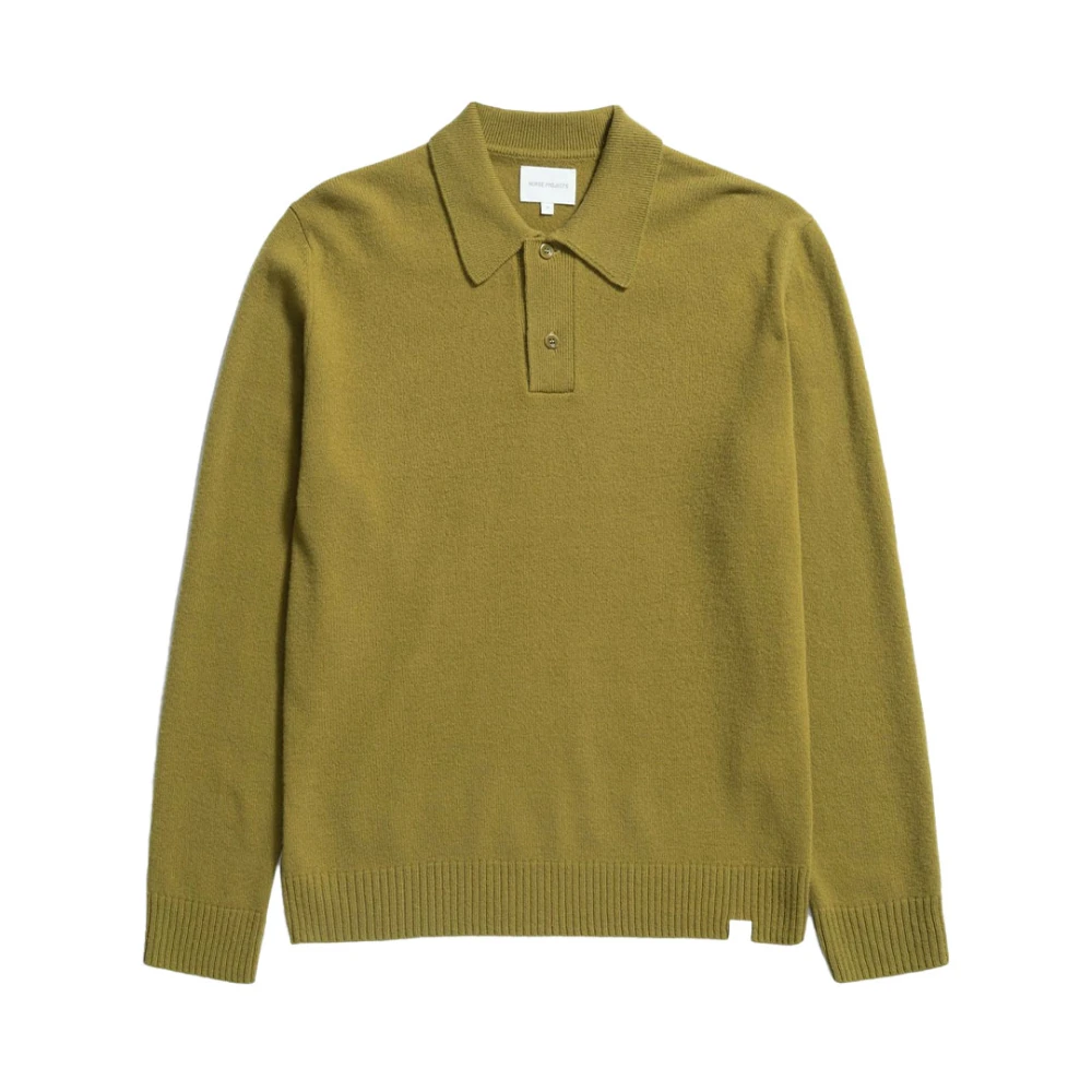 Norse Projects Merino Wol Polo Shirt Green Heren