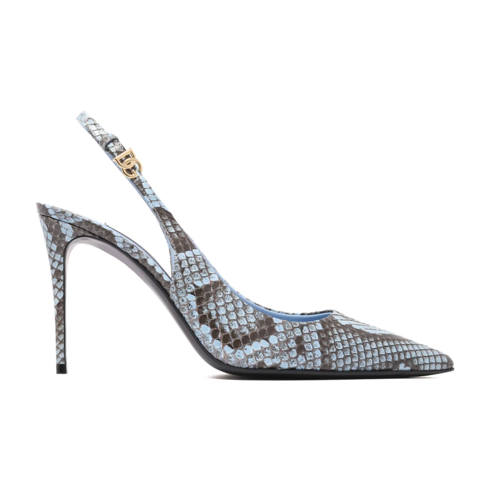 Dolce & Gabbana Women's Multicolor Pumps, 6 Uk, Python Slingback With Heel