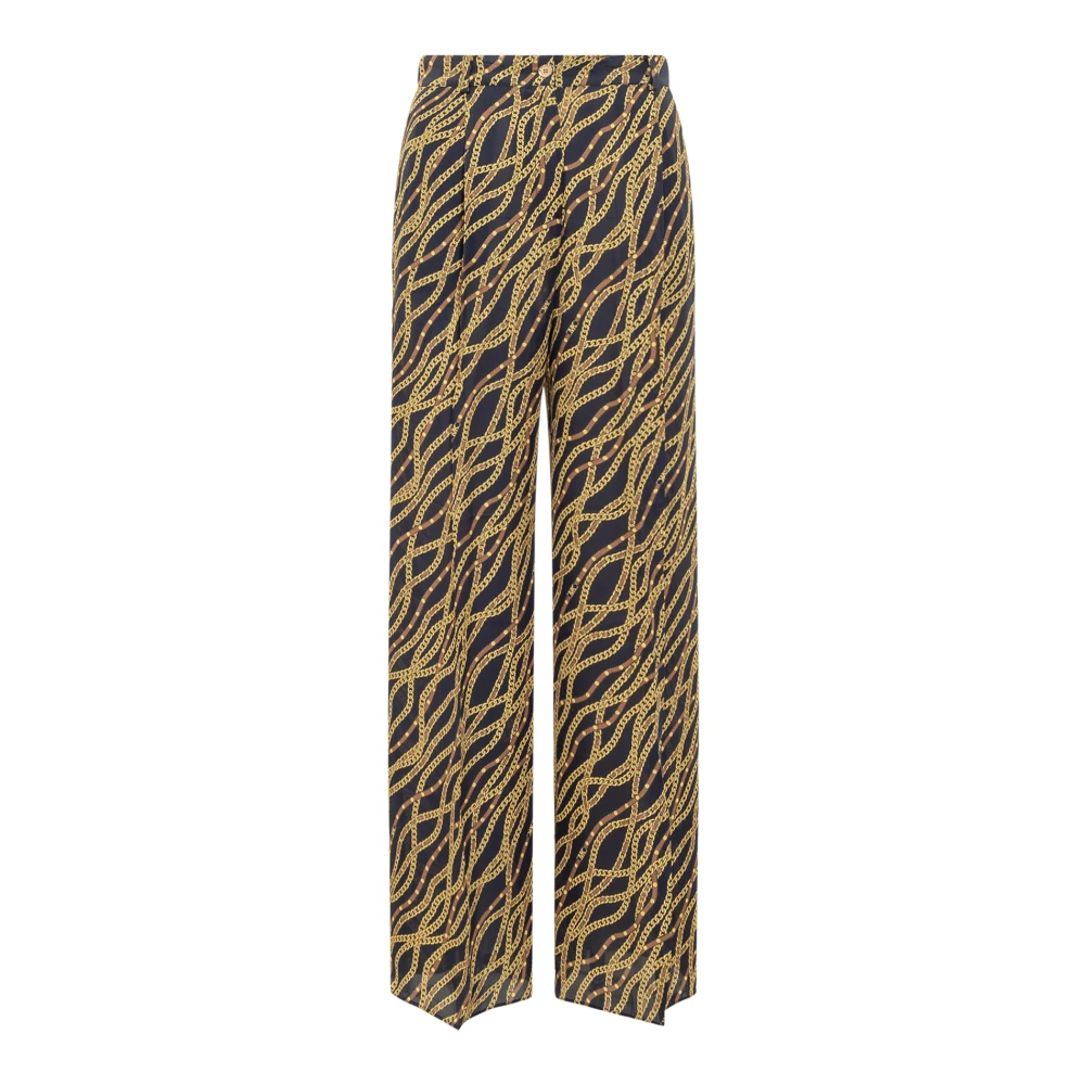 Michael Kors Wijde Broek met Kettingprint Black Dames