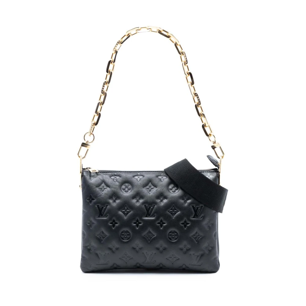 Louis Vuitton Vintage Women's Black Pre-Owned Embossed Leather Crossbody Bag