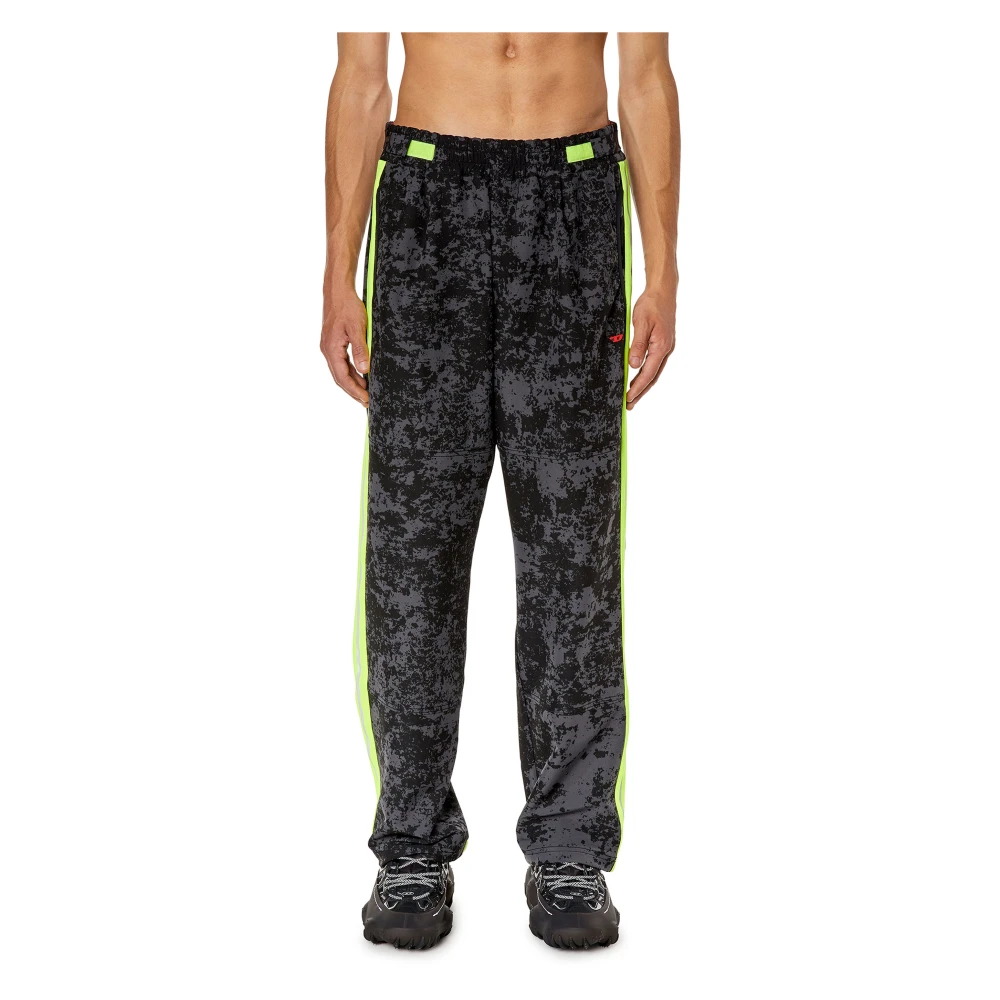 Diesel Woven track pants with cloudy print Multicolor Heren