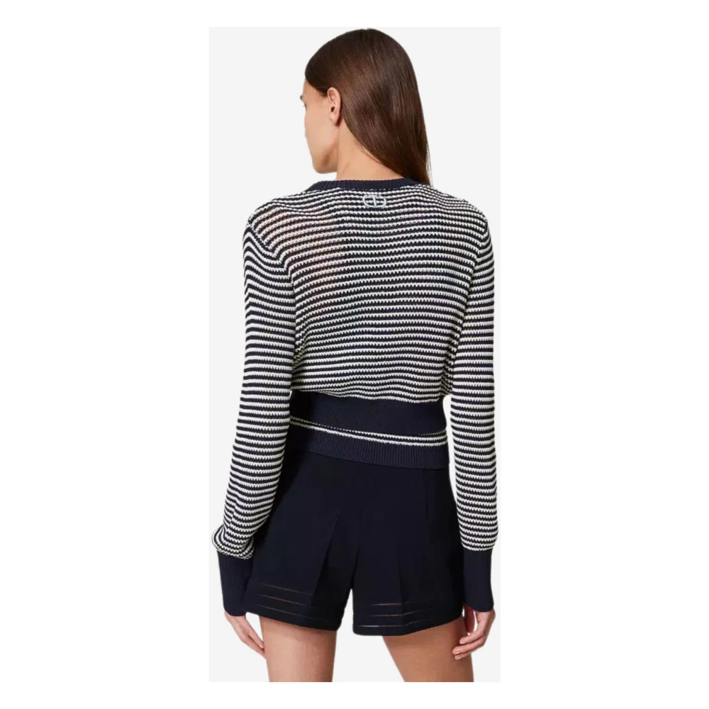 Twinset Bicolor Gebreide Vest en Top Black Dames