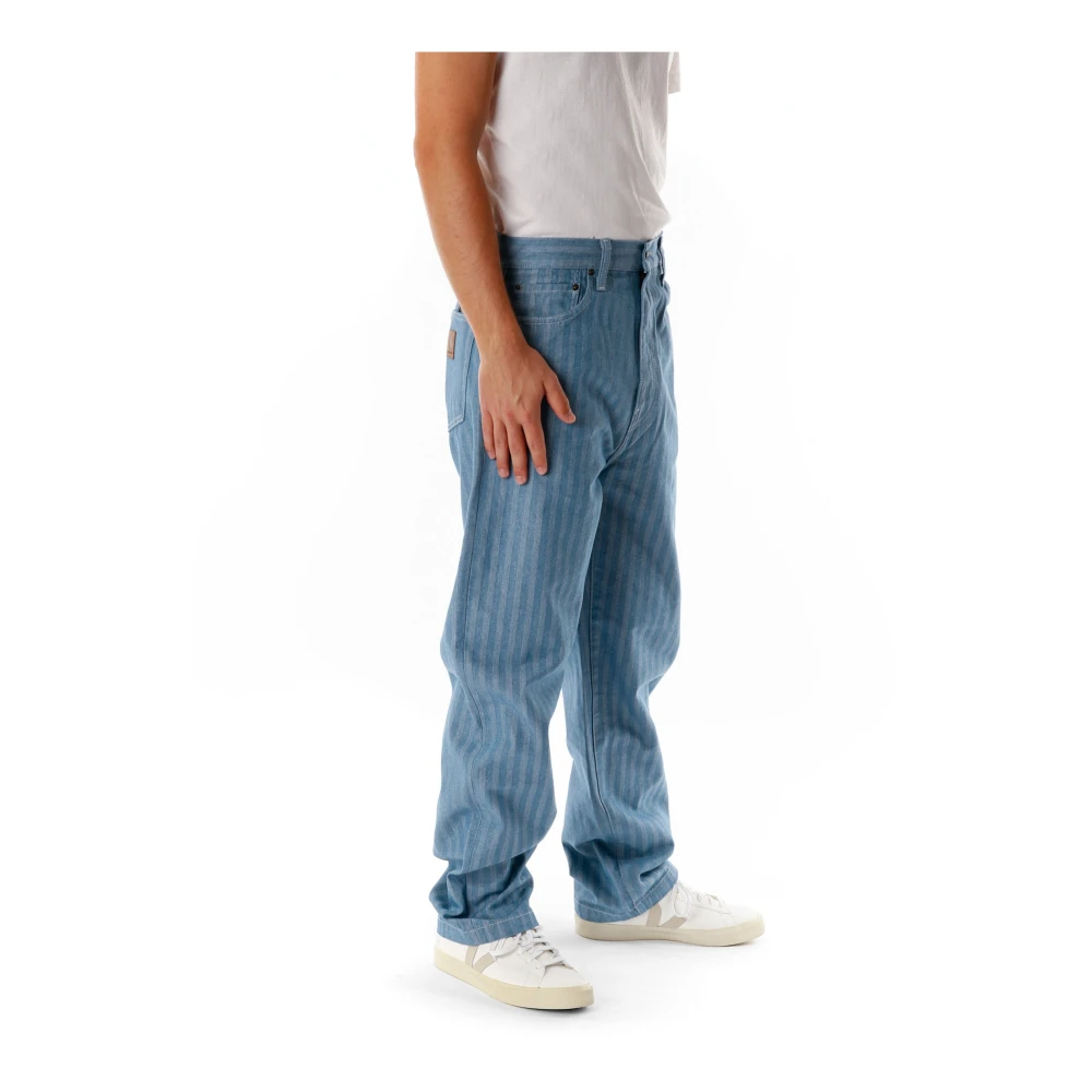 Carhartt WIP Tapered Fit Jeans met Contraststiksels Blue Heren