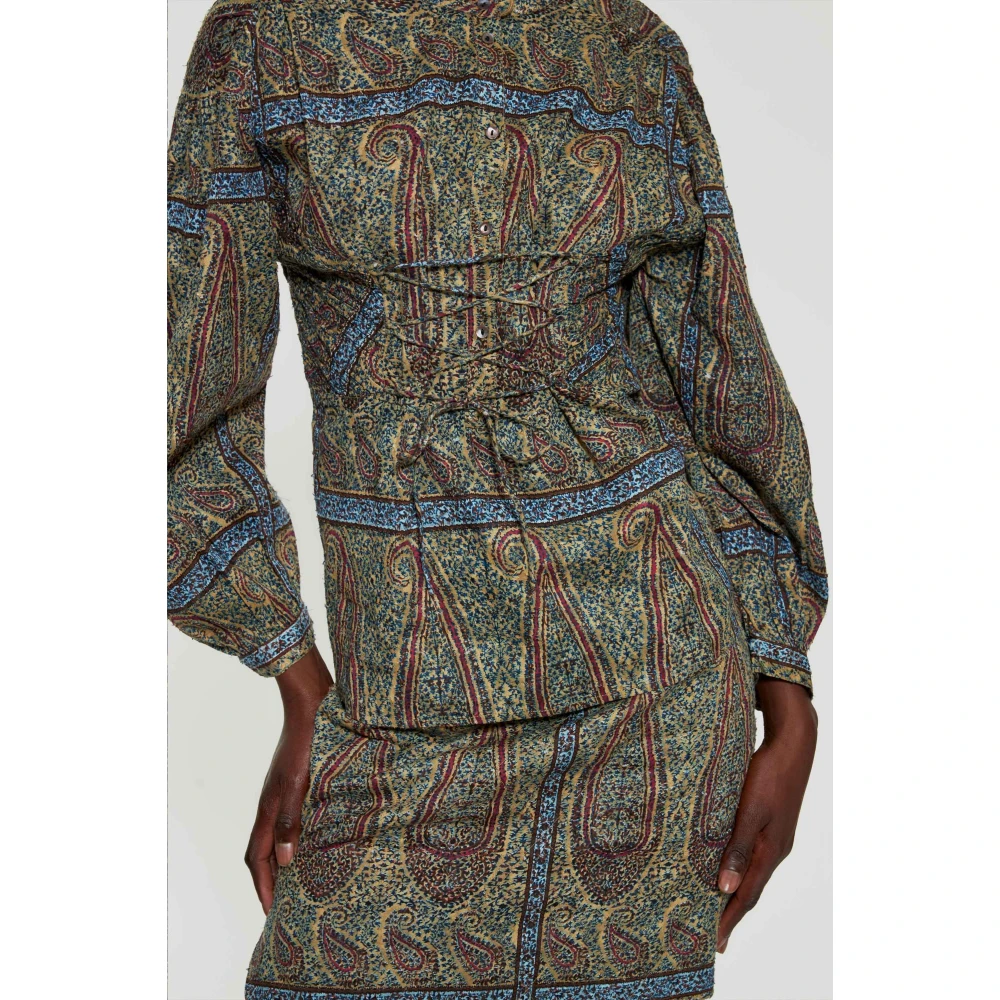 Antik batik Hida korsetstijl blouse Beige Dames