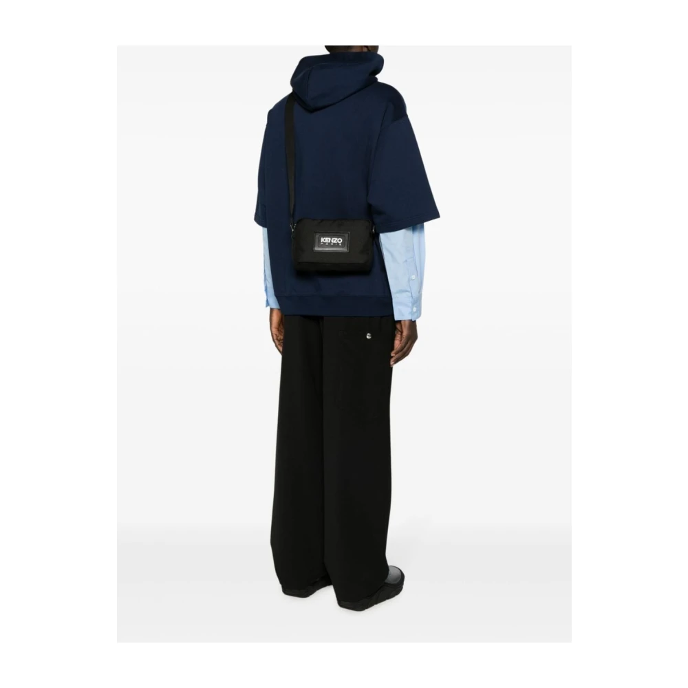 Kenzo Geëmbosseerde Logo Schoudertas Black Heren
