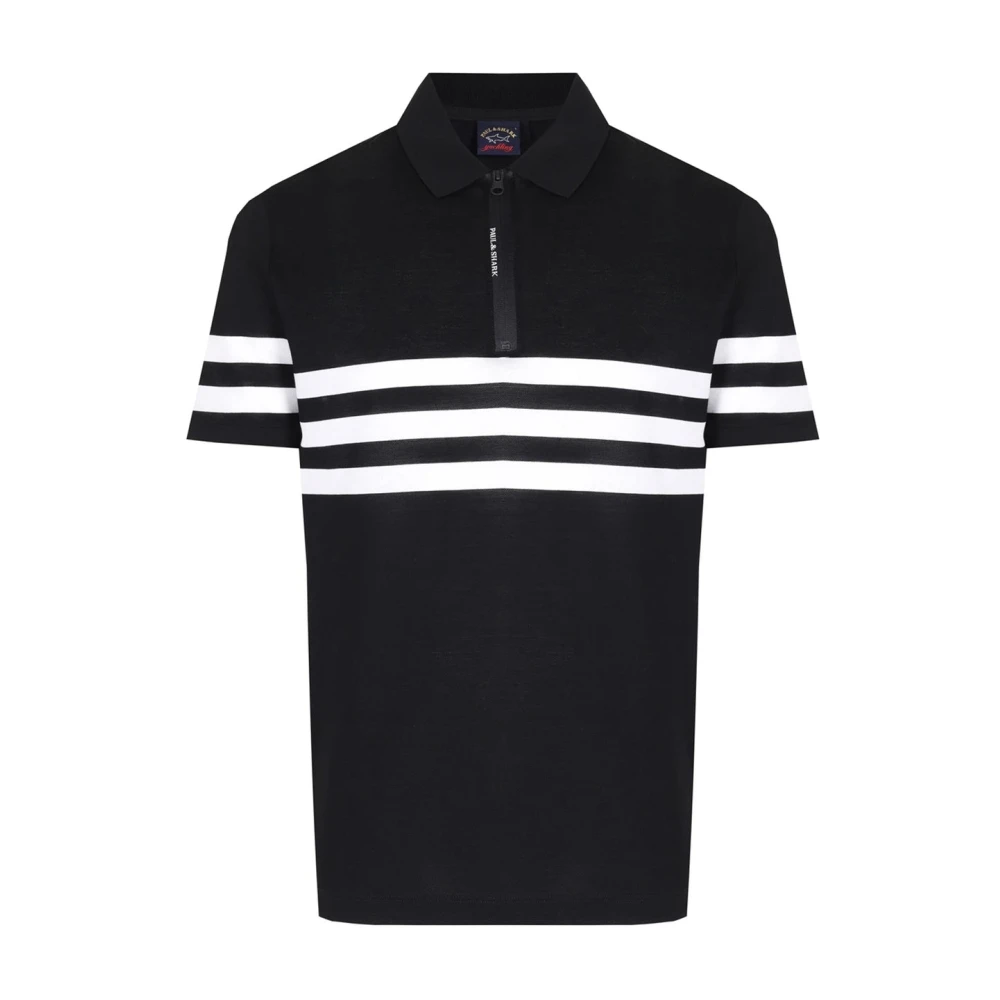 Paul & Shark Black Polo Shirts, Male, 4XL, Cotton Polo