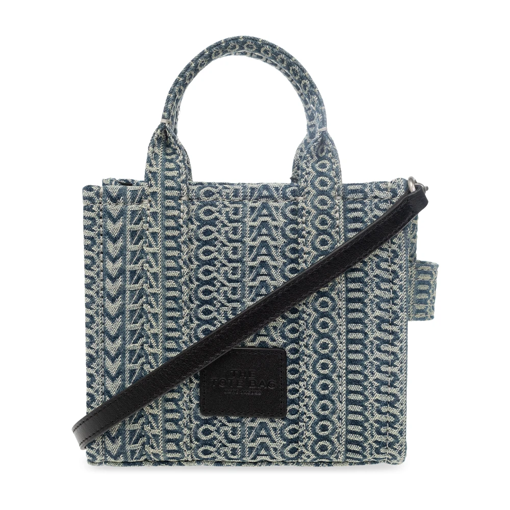 Blå Denim Micro Tote Skuldertaske