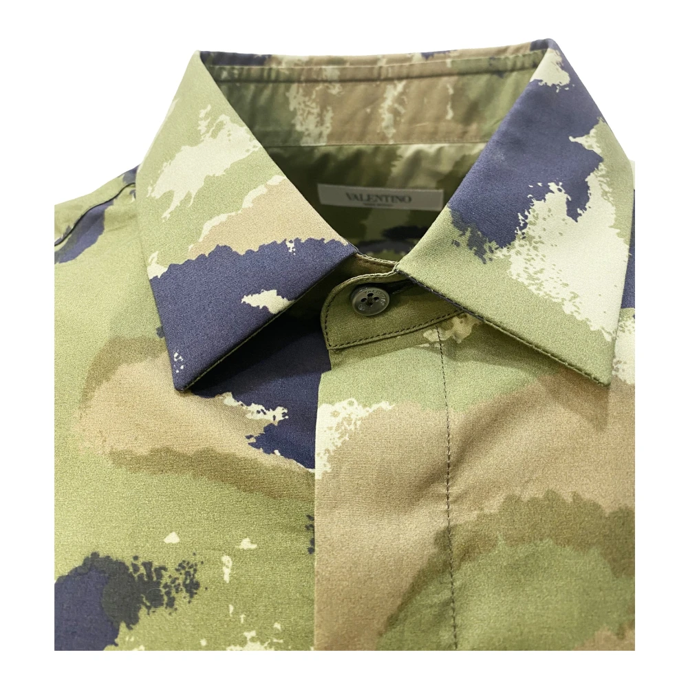 Valentino Camouflage Army Shirt Green Heren