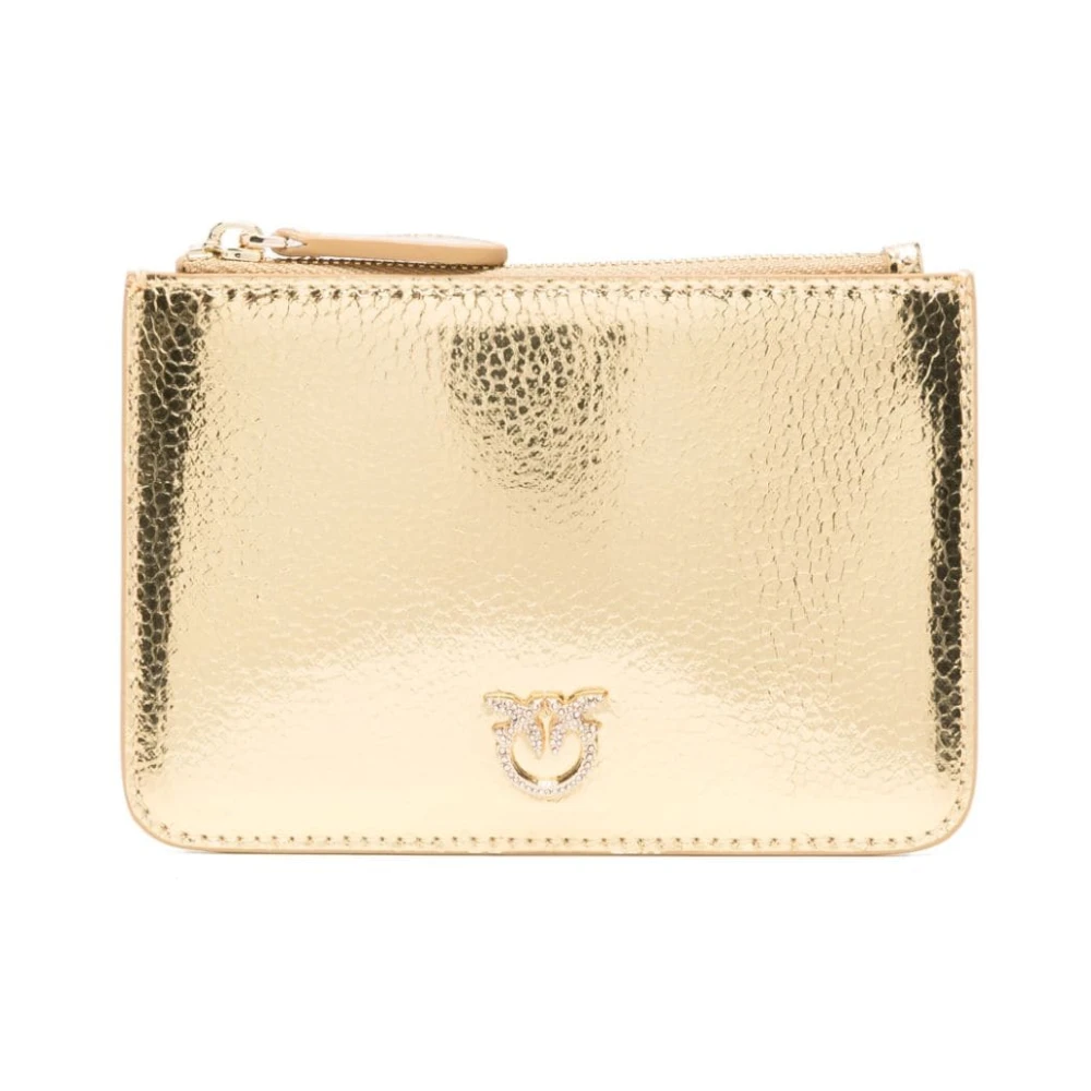 Pinko Gouden Metallic Portemonnee met Kristalversiering Yellow Dames