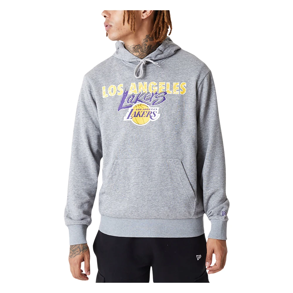 New era Comfortabele Lakers Hoodie Gray Heren