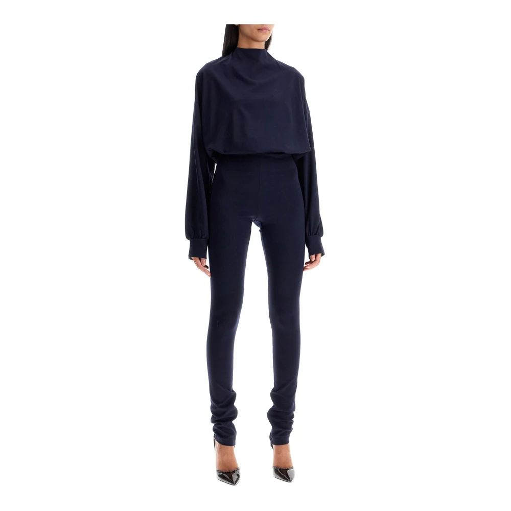 Andamane Jersey Jumpsuit met wijde top en hoge taille broek Blue Dames