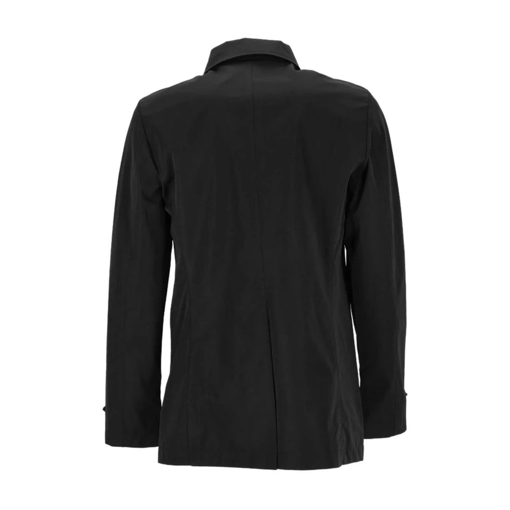 YES ZEE Veelzijdige Zwarte Trenchcoat Black Heren