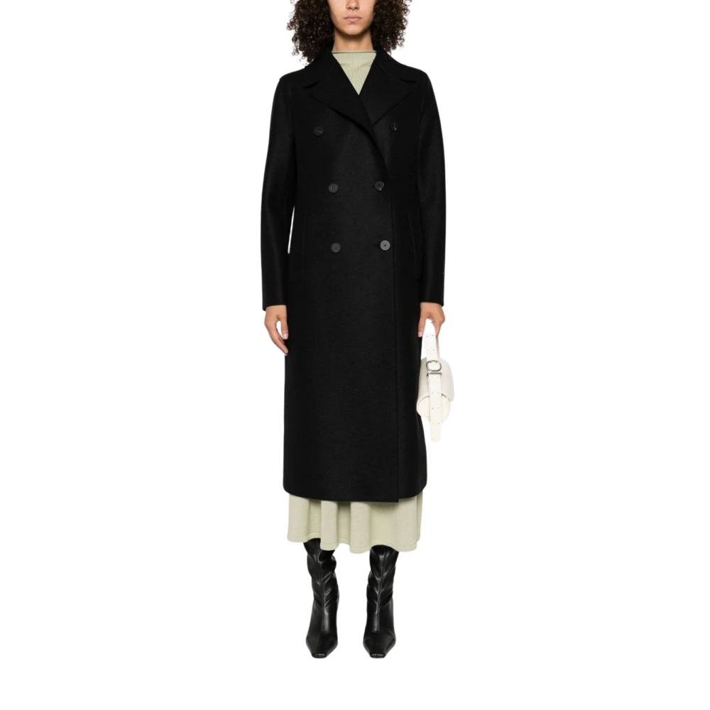 Schwarzer Wollmantel Aw25 - Harris Wharf London - Modalova
