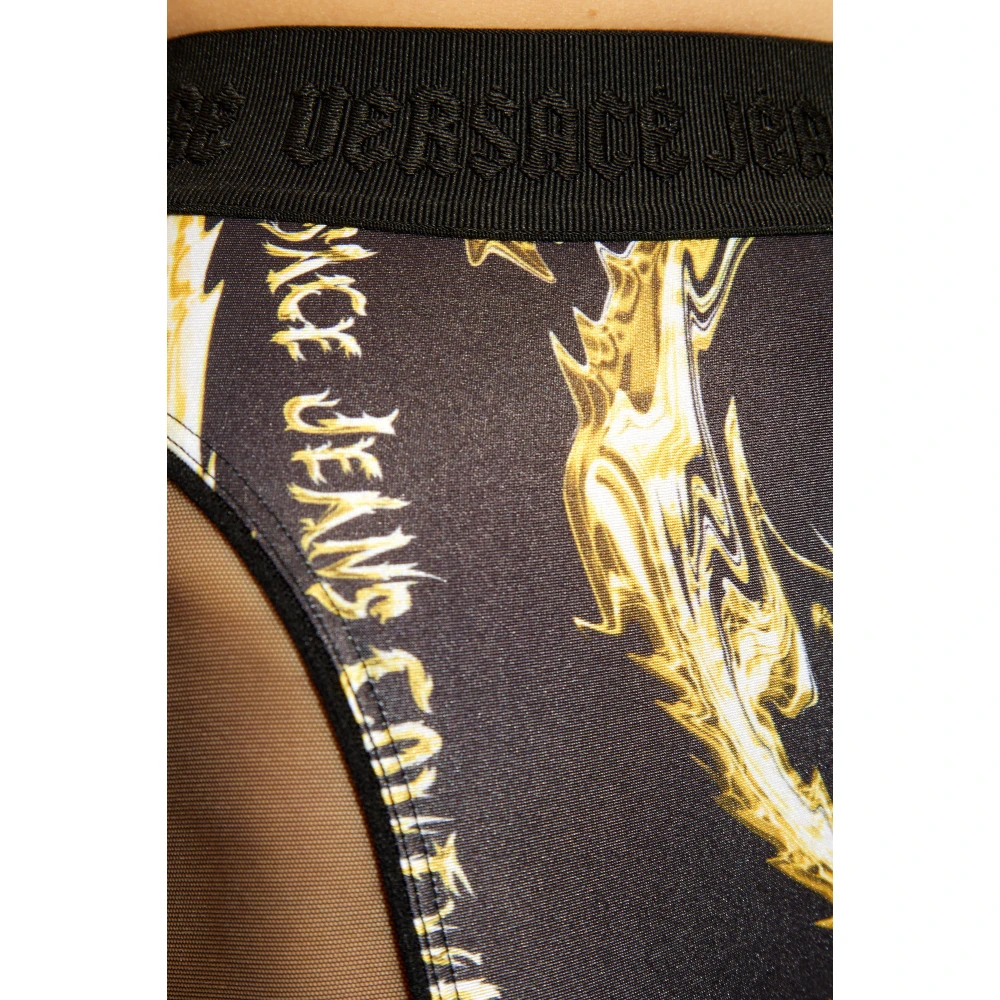 Versace Jeans Couture Gedessineerde leggings Black Dames