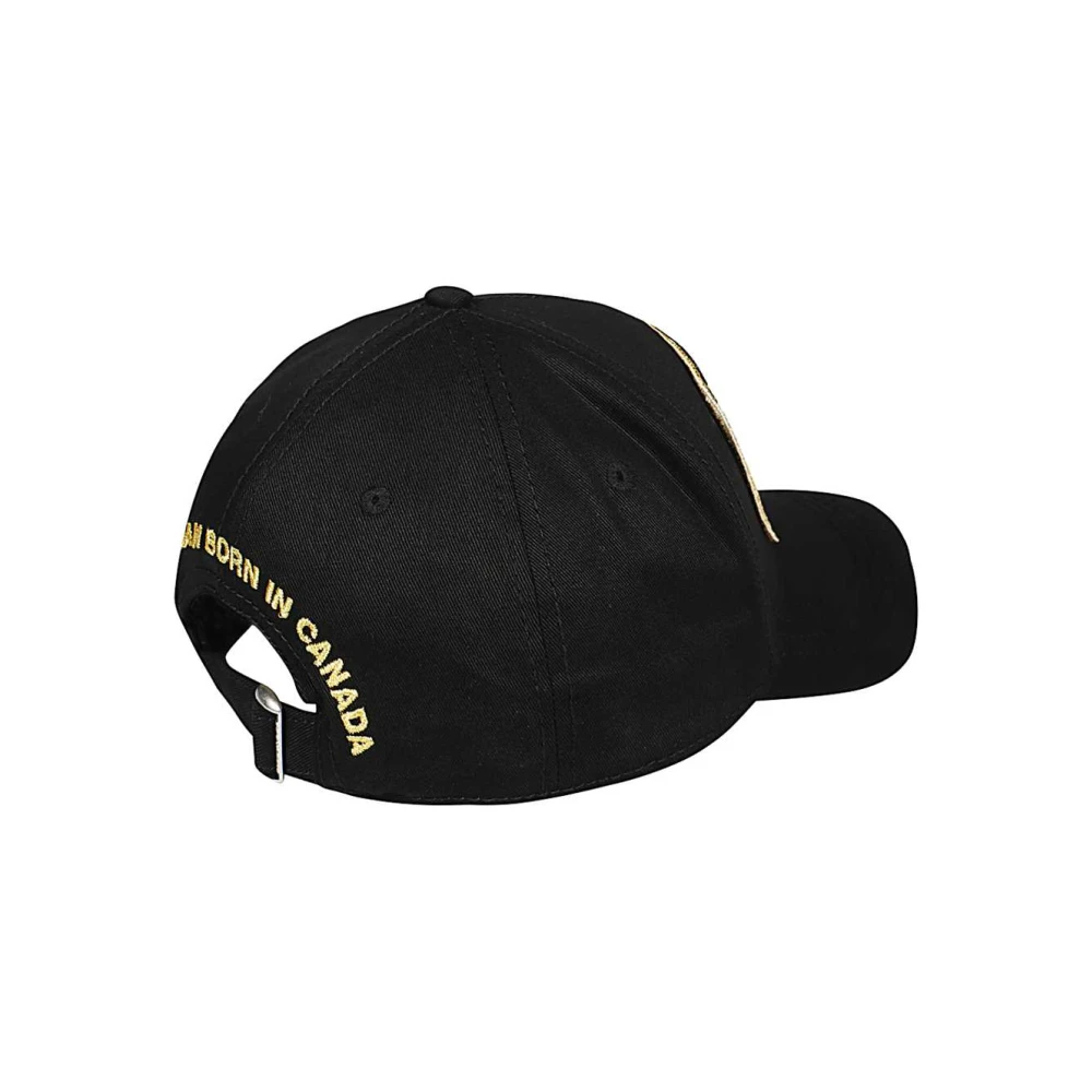 Dsquared2 Geborduurde Logo Baseball Cap Black Dames