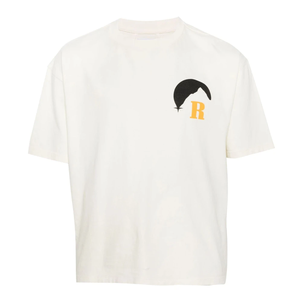 Rhude Moonlight Print Wit T-shirt White Heren