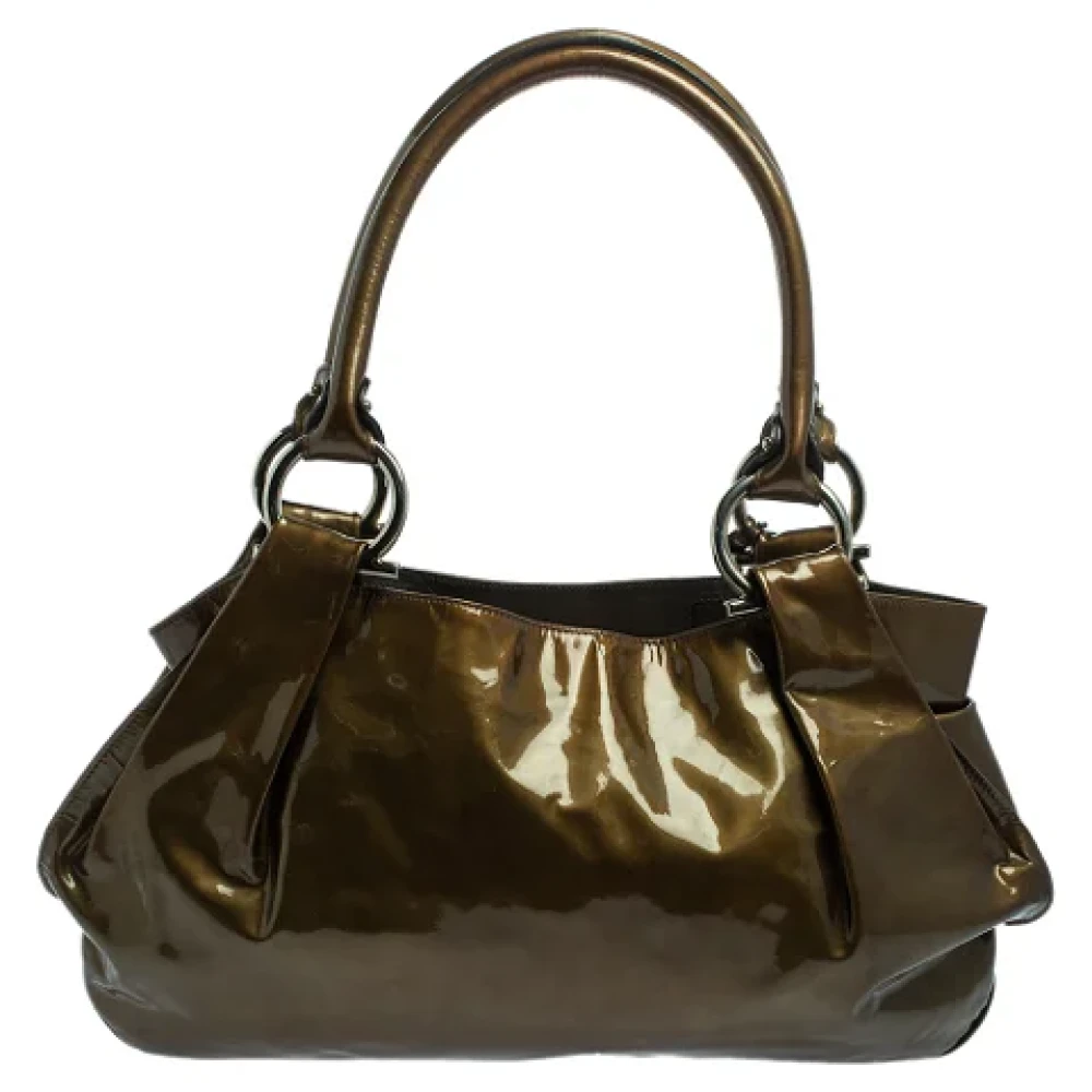 Salvatore Ferragamo Pre-owned Leather handbags Green Dames