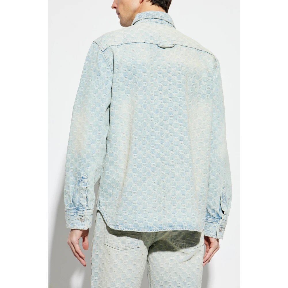 Misbhv Denim shirt met monogram Blue Heren