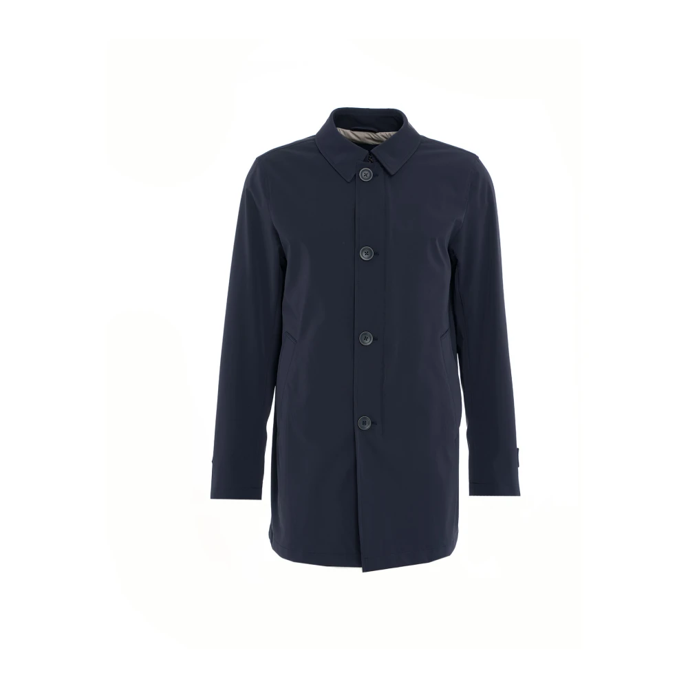 Herno Single-Breasted Coats Blue Heren