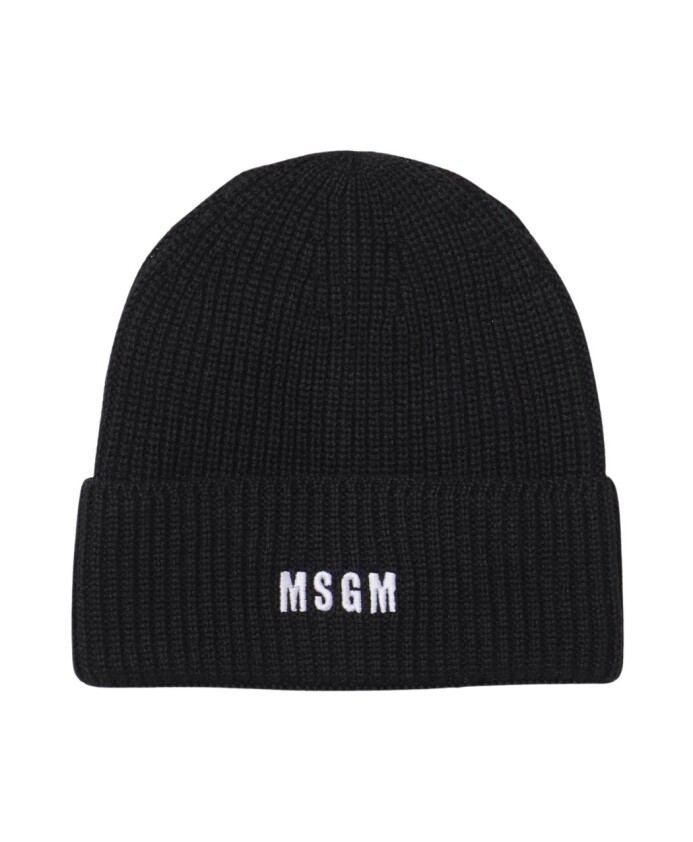 black-ribbed-knit-beanie-with-logo