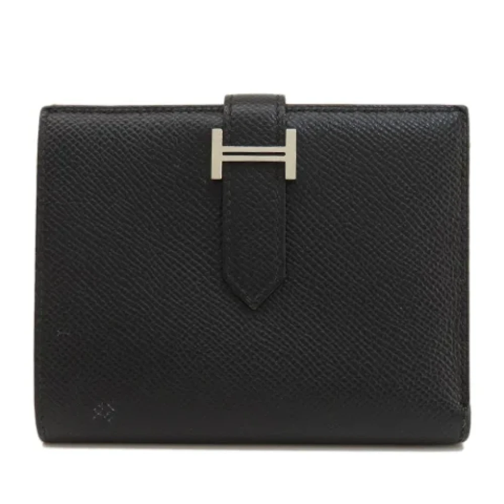 Hermès Vintage Pre-owned Leather wallets Black Dames