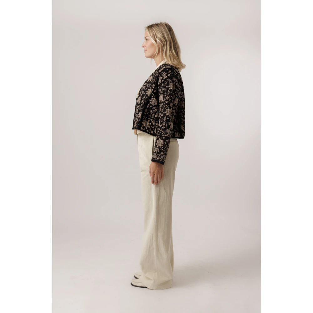 Maison Hotel Bloemen Geborduurd Jack Yin Yang Black Dames