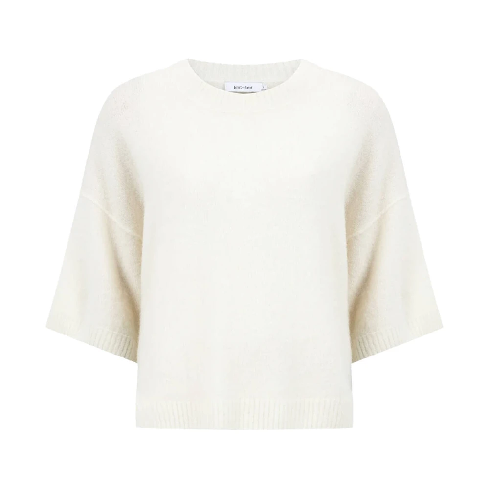 Knit-ted Korte Mouw Pullover Megan Beige Dames