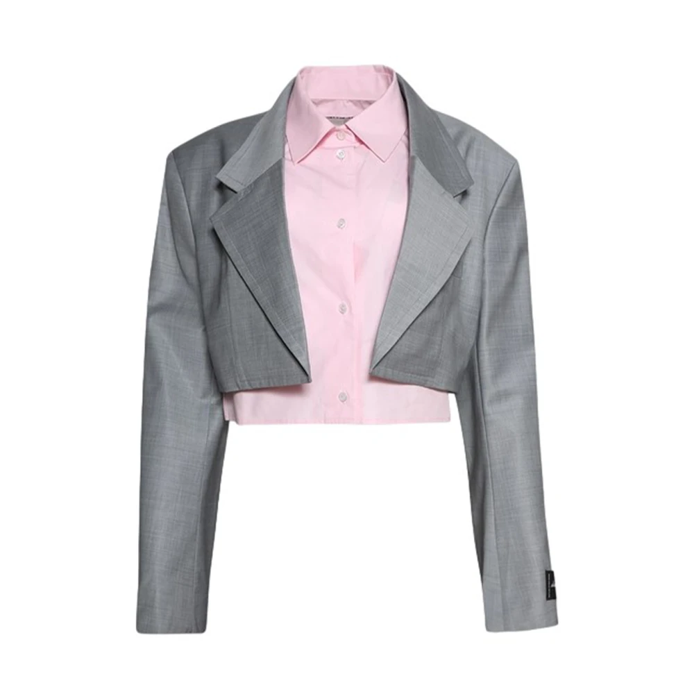 Alexander wang Elegant Crop Jacket Gray Dames