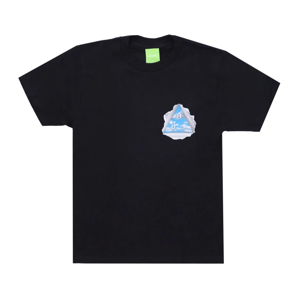 HUF Zwarte Crew Neck Tee met Logo Black Heren