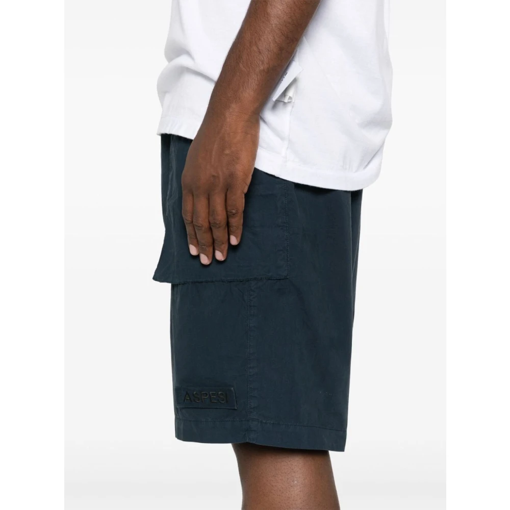 Aspesi Blauwe Denim Shorts Blue Heren