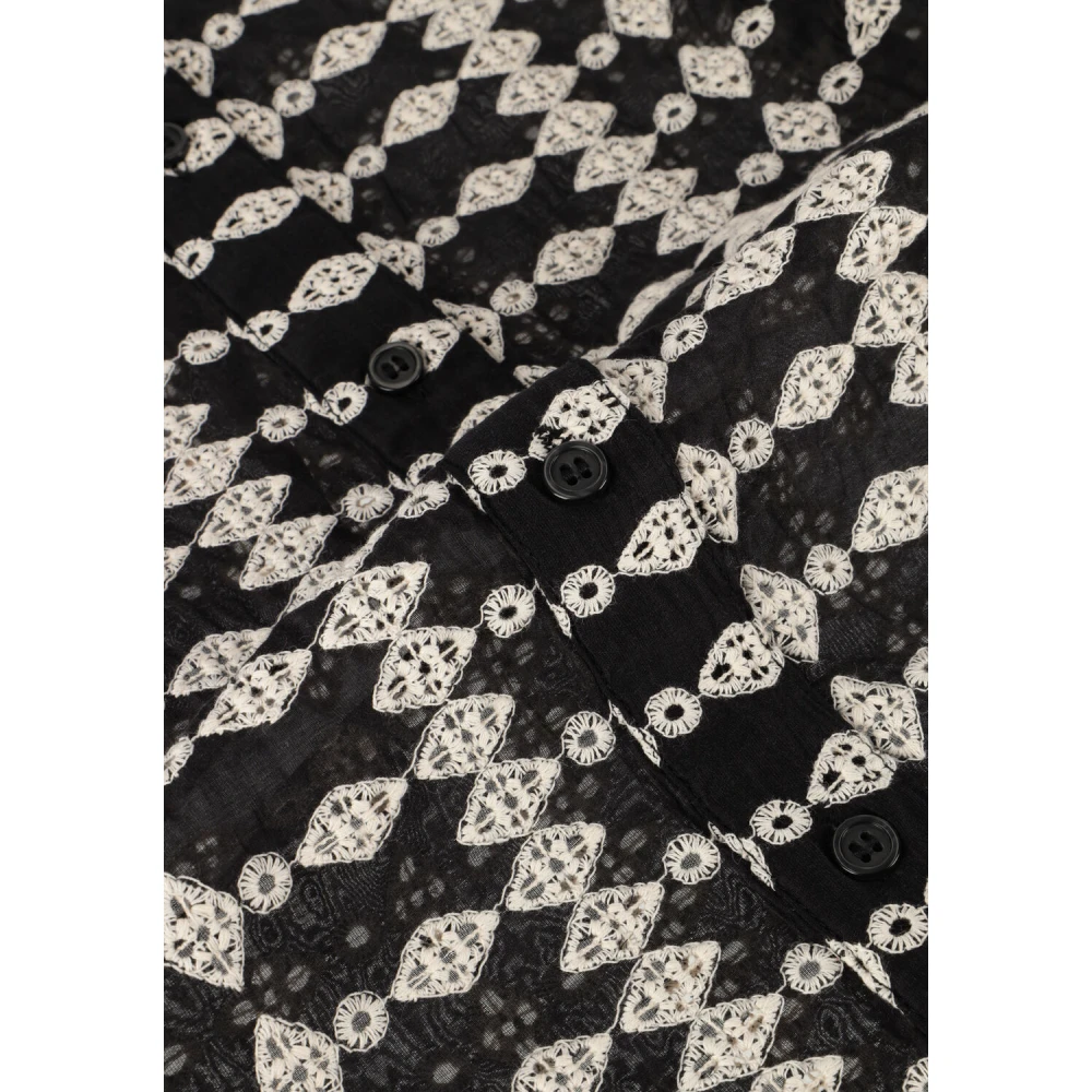 Modström Zwarte blouse met borduursels Black Dames