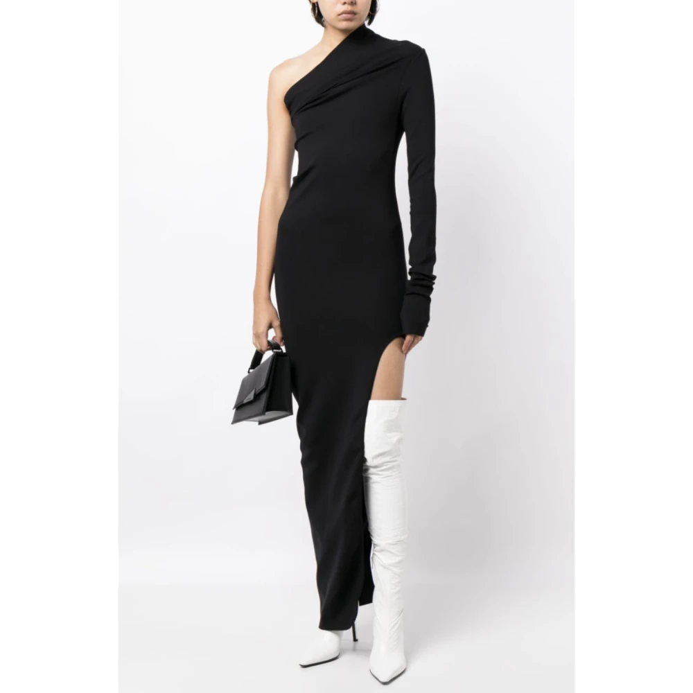 Rick Owens Zwarte Asymmetrische Jurk Black Dames