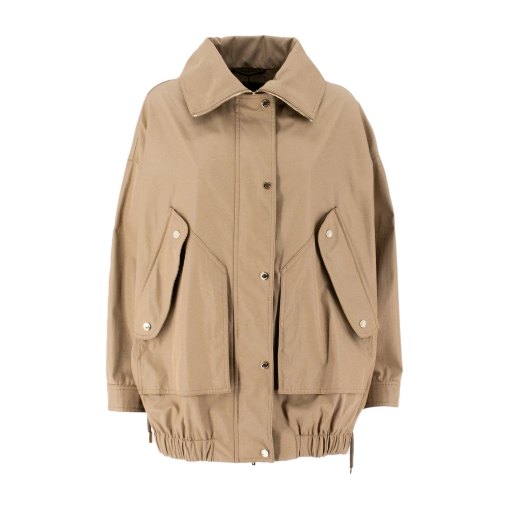 Moorer Women's Brown Technical Fabric Parka With Bright Zip