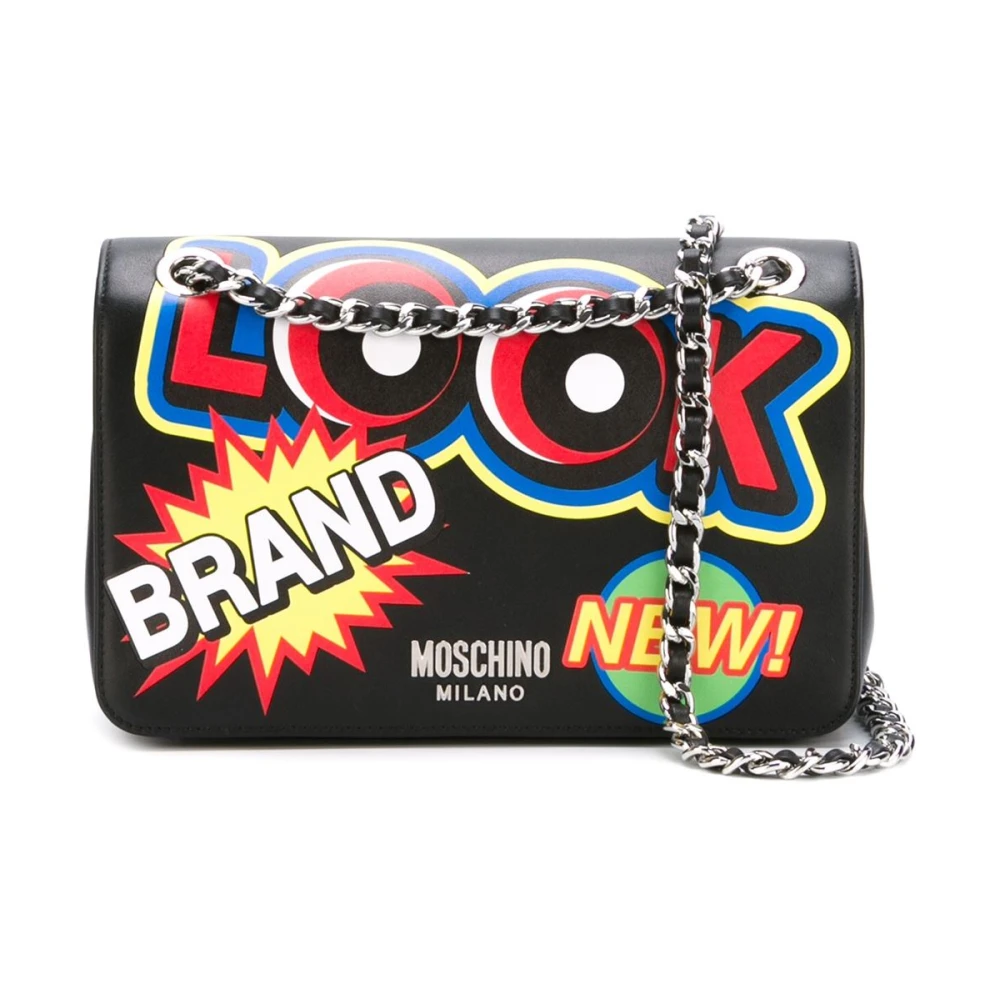 Moschino Zwarte Schoudertas voor Vrouwen Multicolor Dames