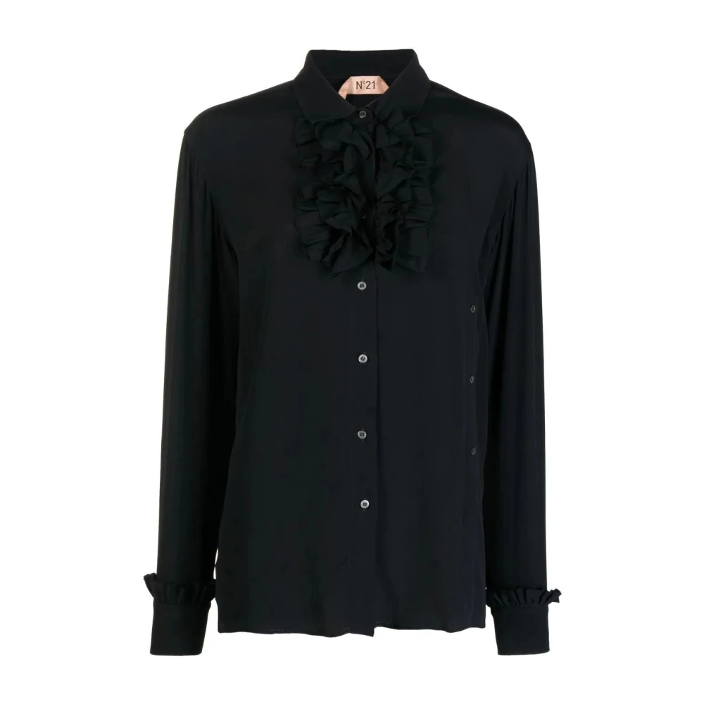 N21 Stoffen Blouse Black Dames