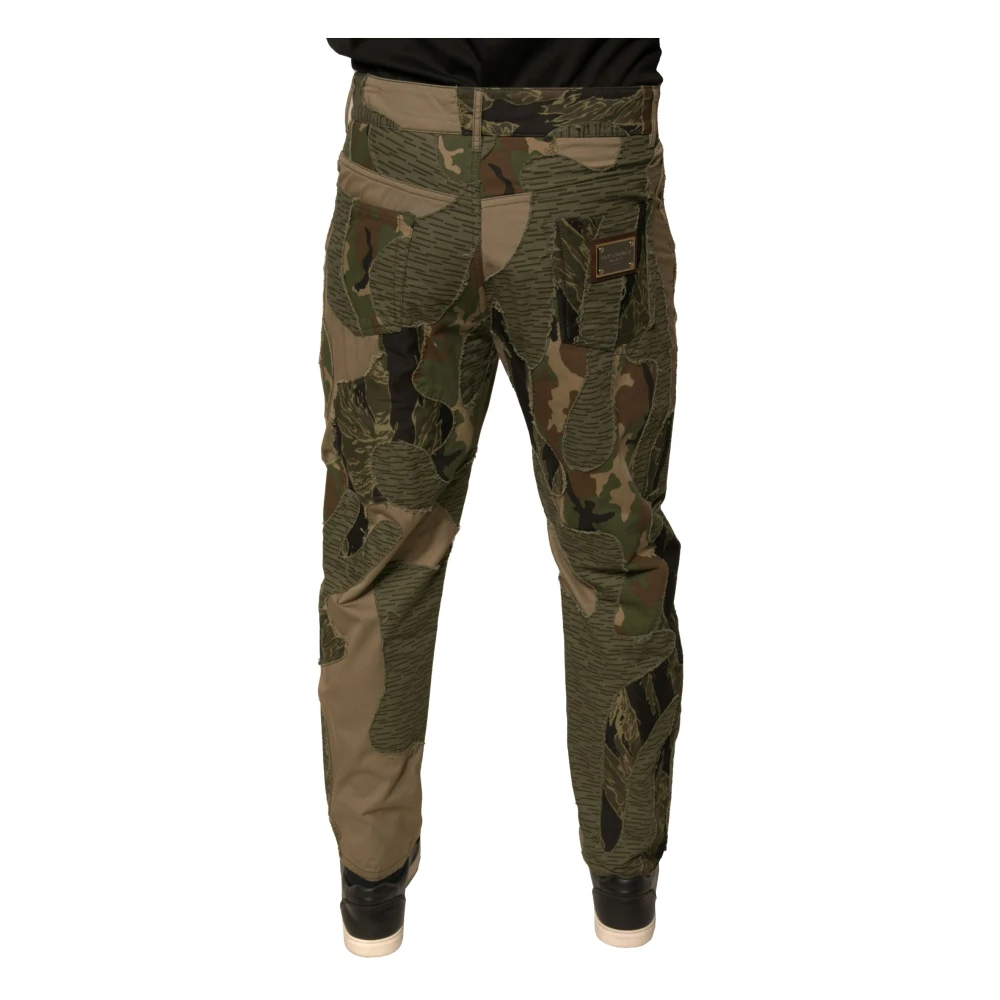 Dolce & Gabbana Camouflage Skinny Broek met Knoopsluiting Multicolor Heren