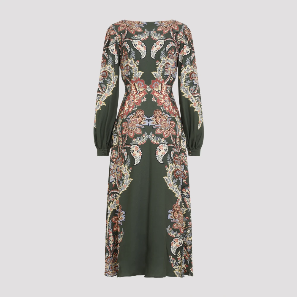 ETRO Groene Jurk voor Vrouwen Aw24 Multicolor Dames