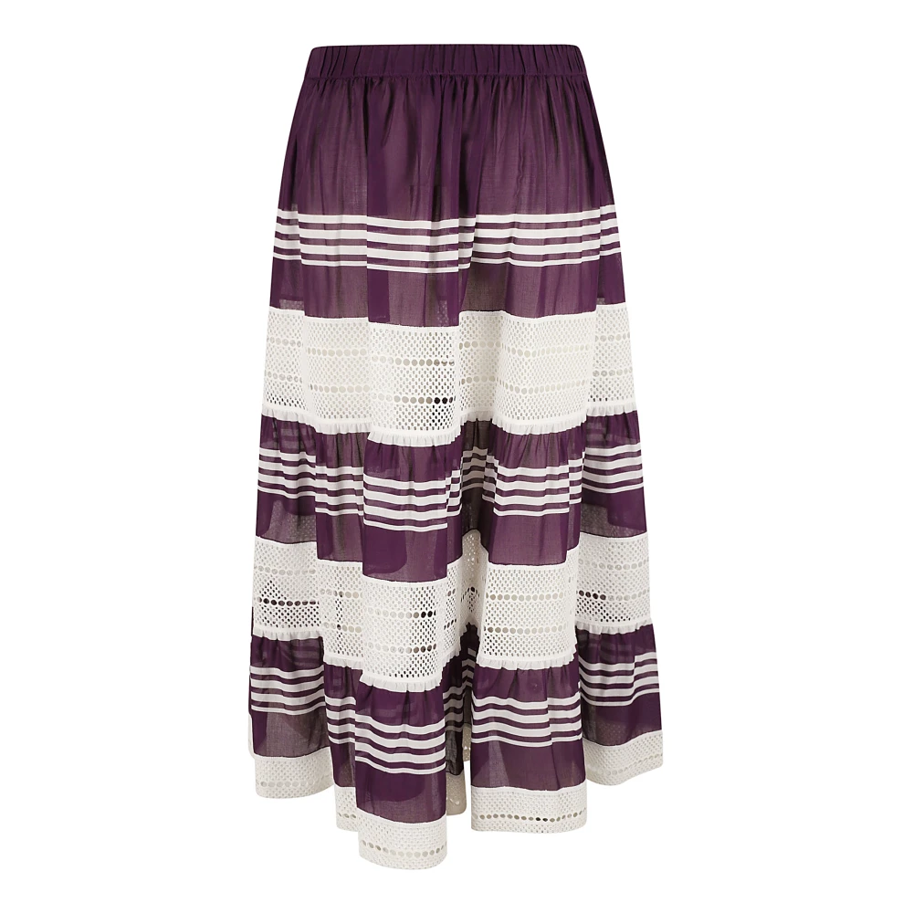 TORY BURCH Gestreepte Katoenen Midi Rok Multicolor Dames