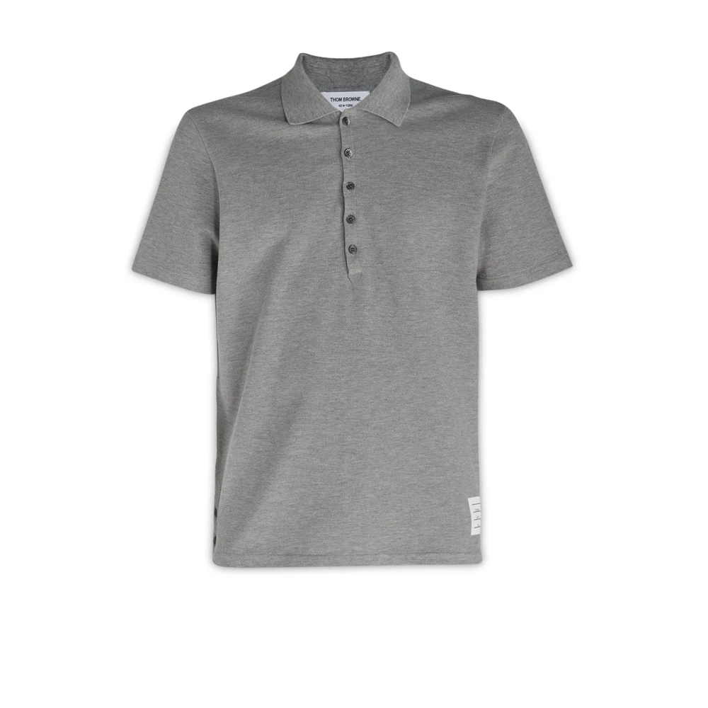 Thom Browne Klassieke Polo Shirt voor Mannen Gray Heren