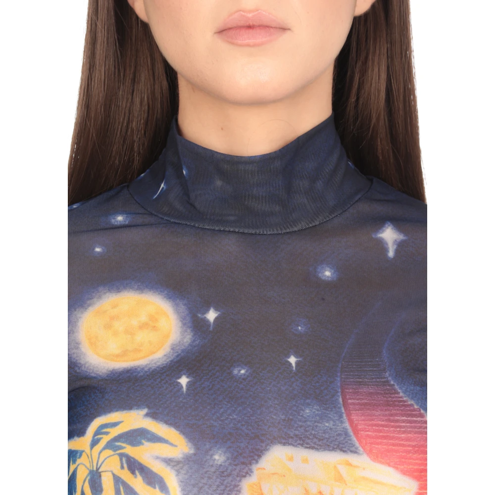 Casablanca Multicolor hoge hals lange mouw T-shirt Multicolor Dames