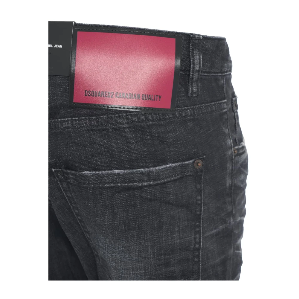 Dsquared2 Zwarte Slim Fit Distressed Jeans Black Dames