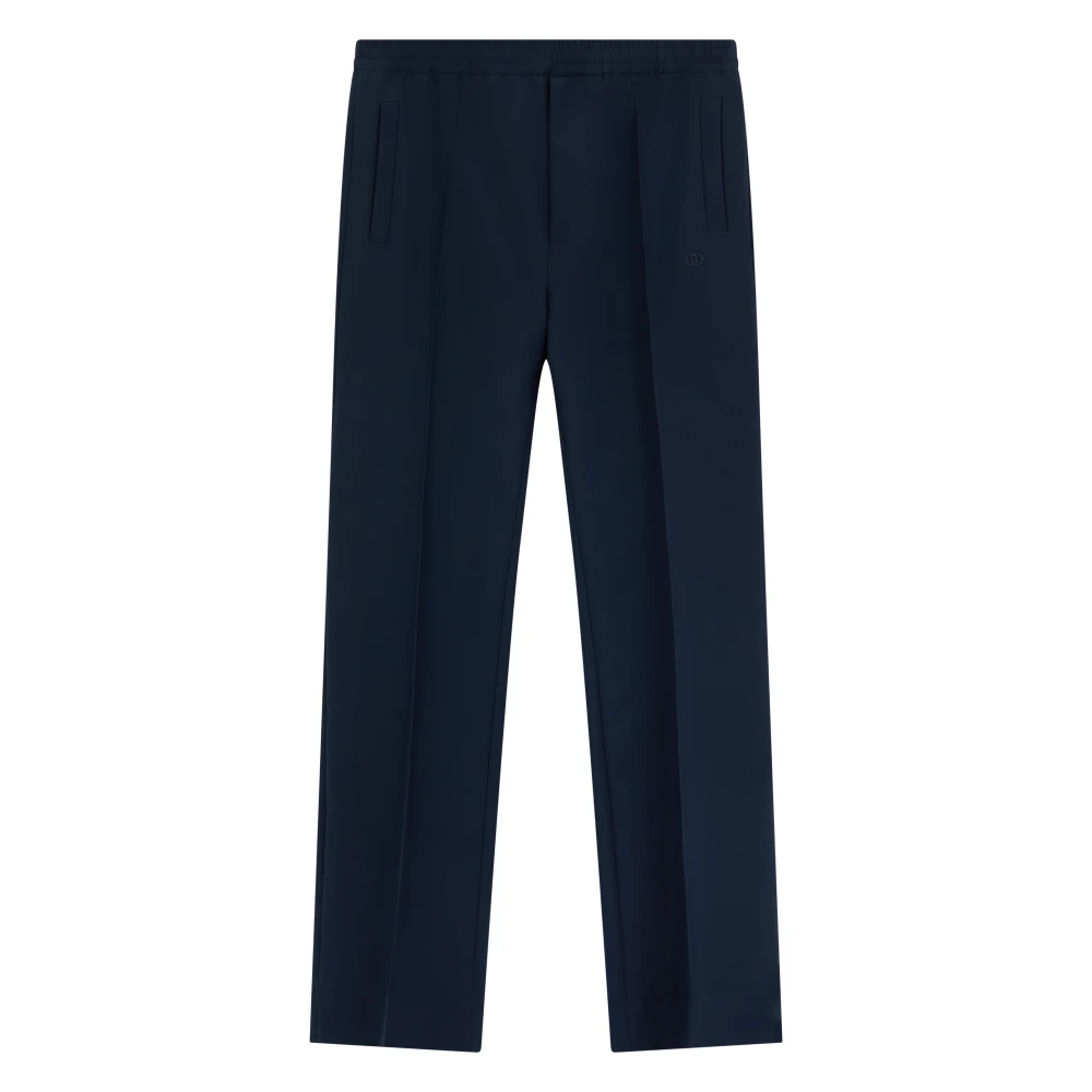 Gucci Blue Technical Panama Sportswear Trousers - Male - Straight Trousers - M - Trousers