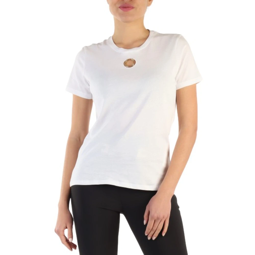 Elisabetta Franchi Witte Logo Plaque T-shirt White Dames