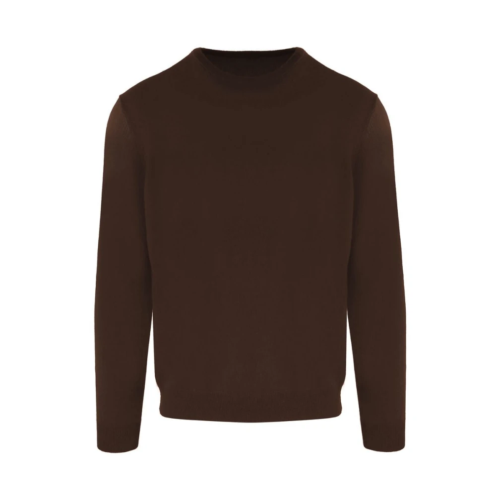 Malo Bruine Wol Kasjmier Coltrui Trui Brown Heren