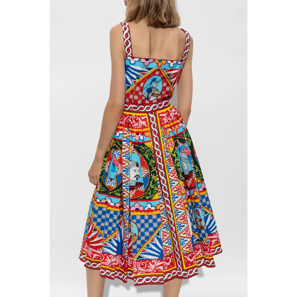 Dolce & Gabbana Jurk met Caretto-patroon Multicolor Dames