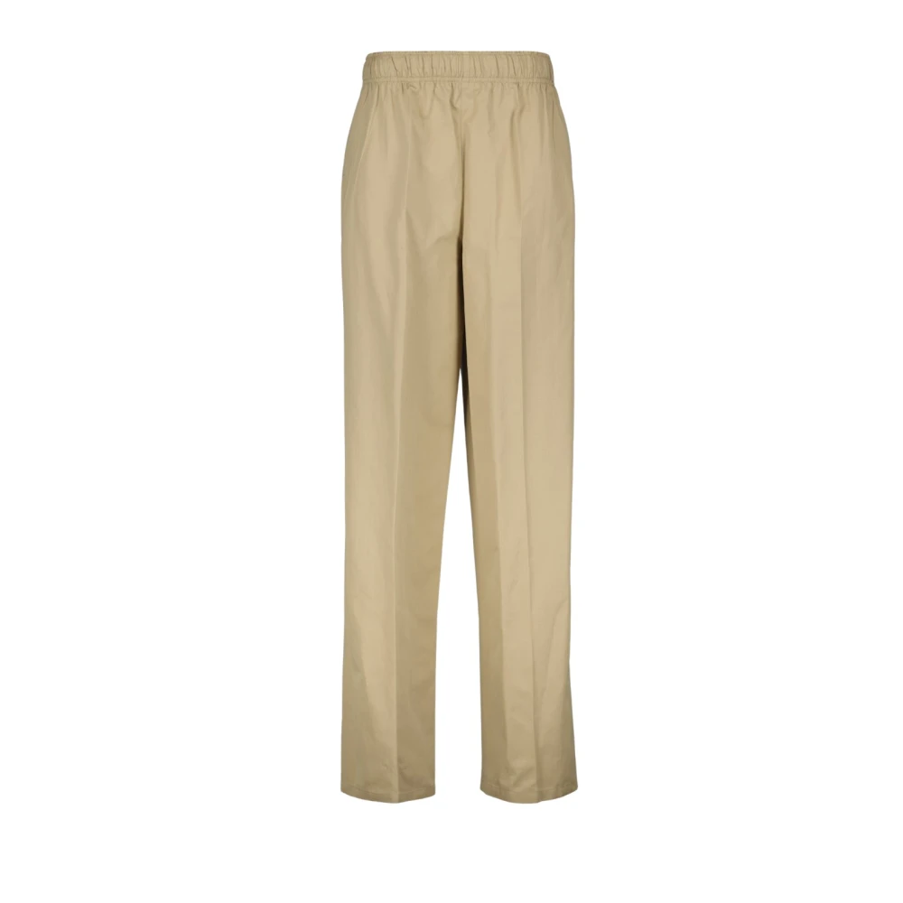 Prada Women's Beige Poplin Trousers - Wide Trousers - Xs - Trousers