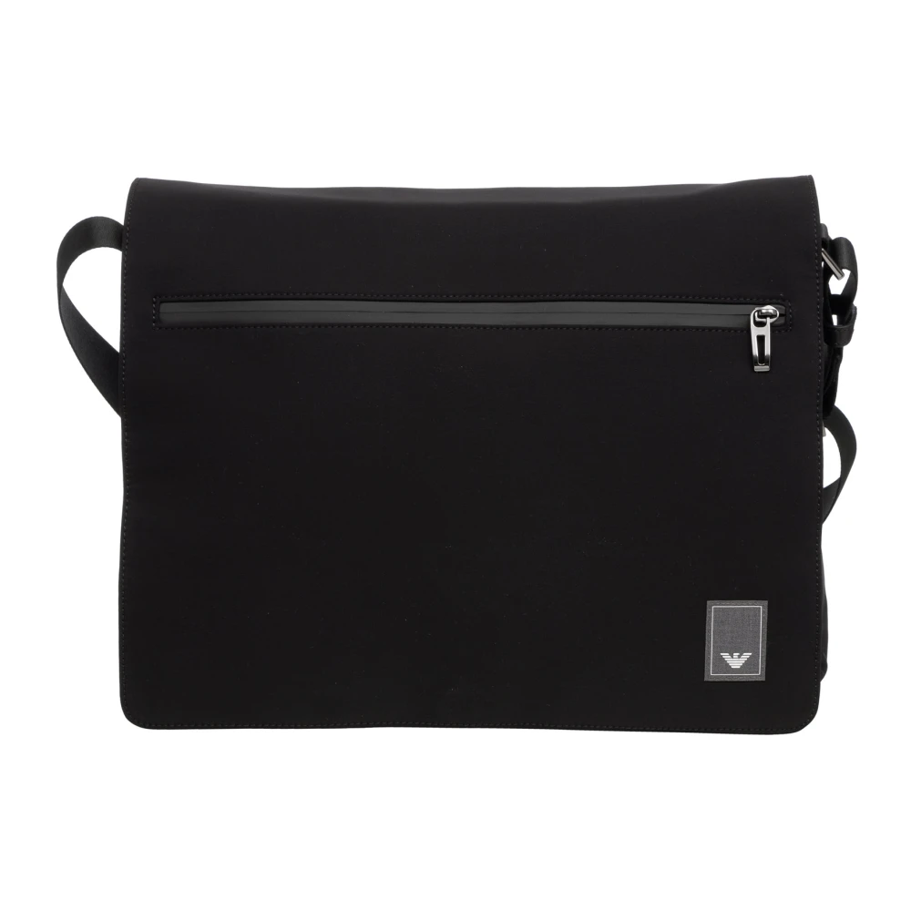 Emporio Armani Stijlvolle Aktetas met Verstelbare Band Black Heren